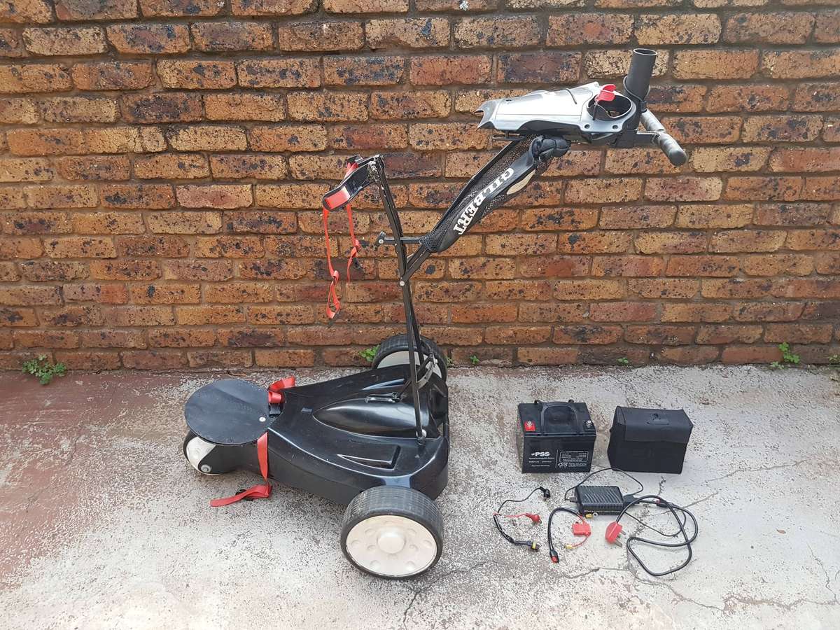 Electric Golf Trolley + 2 x Deep Cycle Batteries + Charger + Cables (Collection / Book Own Courier)
