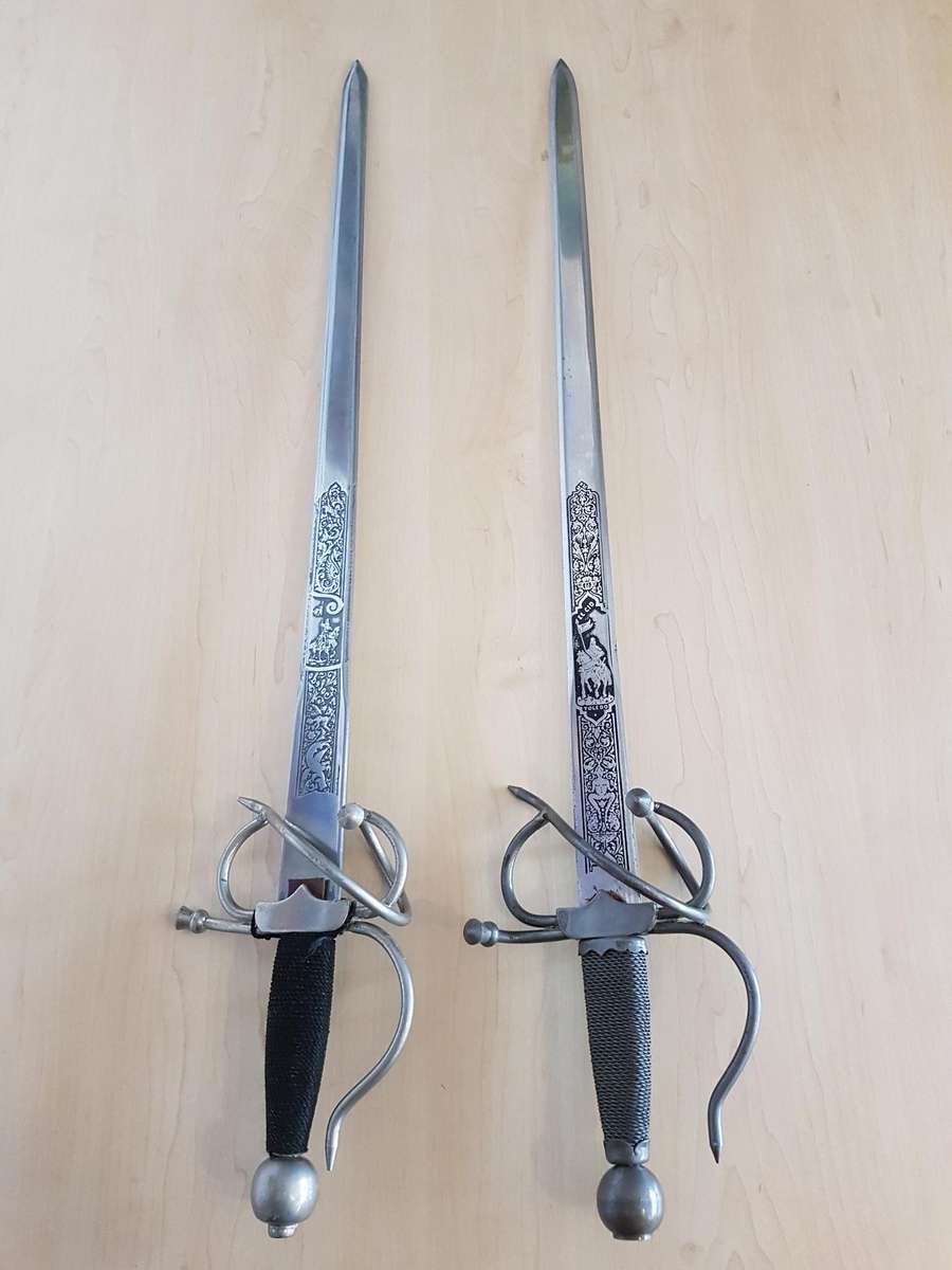 Pair of Colada Del Cid Swords from Toledo Spain