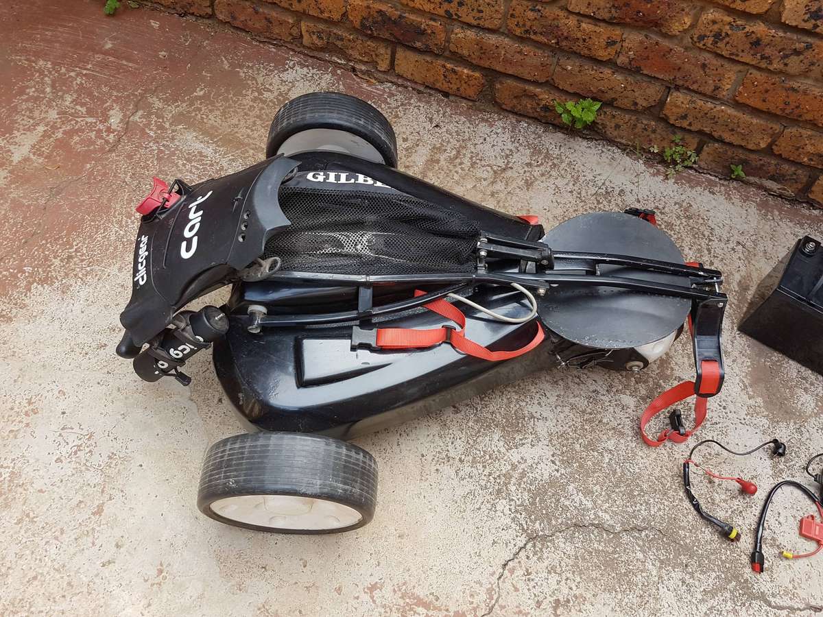 Electric Golf Trolley + 2 x Deep Cycle Batteries + Charger + Cables (Collection / Book Own Courier)