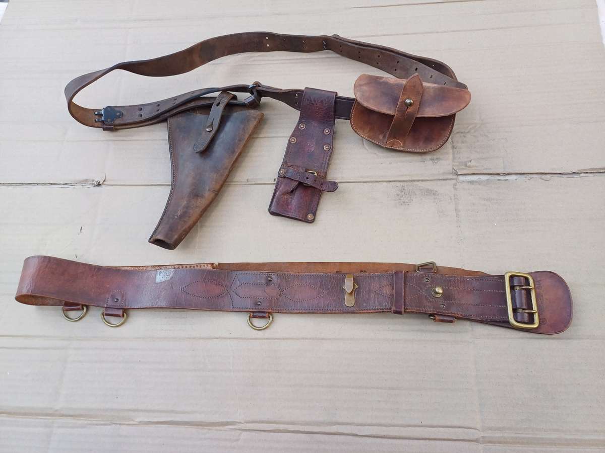 Authentic WWII Era Army Belt and Sling with Attachments (Belt Length 140cm)