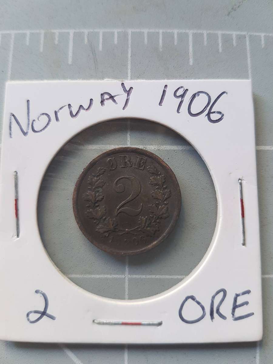 Harley Davidson Gift Box + 8 x Napkin Rings + 1906 Norway 2 Ore Coin