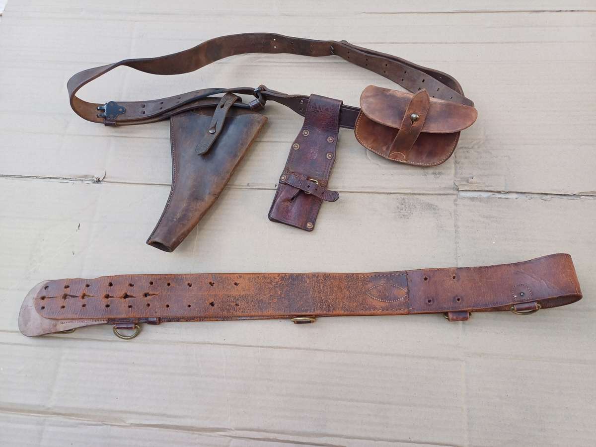Authentic WWII Era Army Belt and Sling with Attachments (Belt Length 140cm)