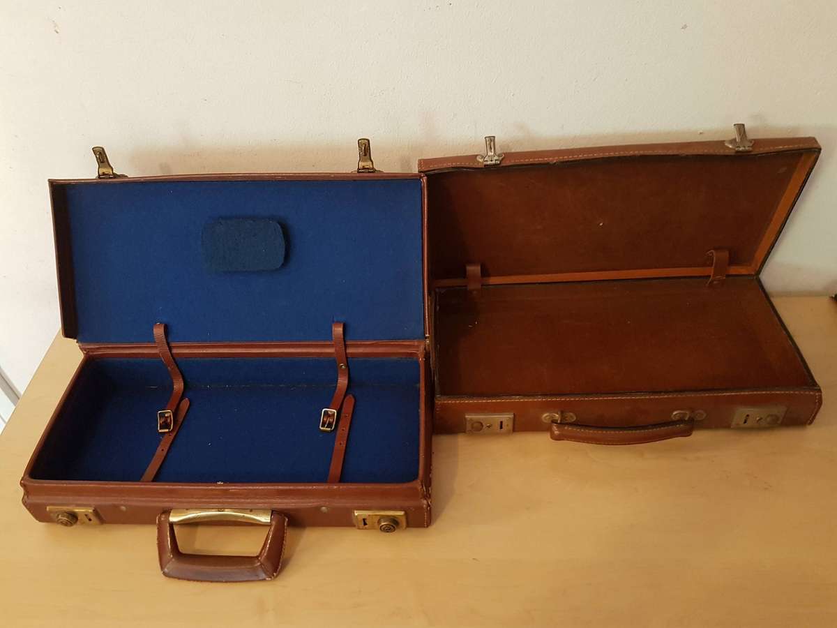 Masonic Regalia Incl Aprons, Gauntlets, Collars, Pins, Badges, Belt Buckle in 2 Leather Suitcases