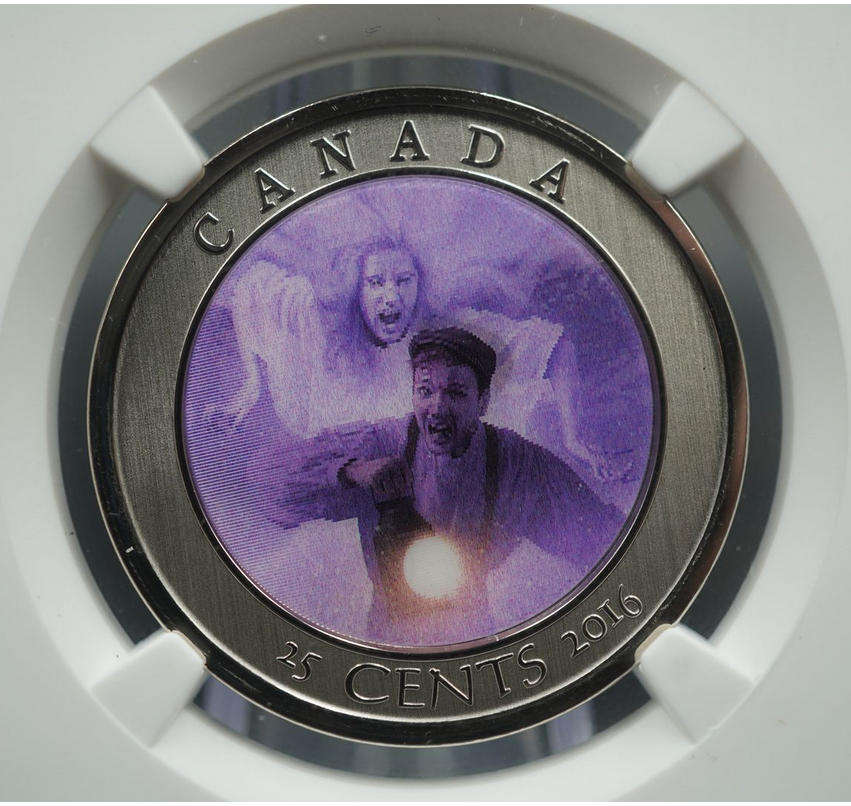 Very Rare in SA! 2016 Haunted Canada 25 Cent Bell Island Lenticular -Ghost Coin Specimen Graded SP67
