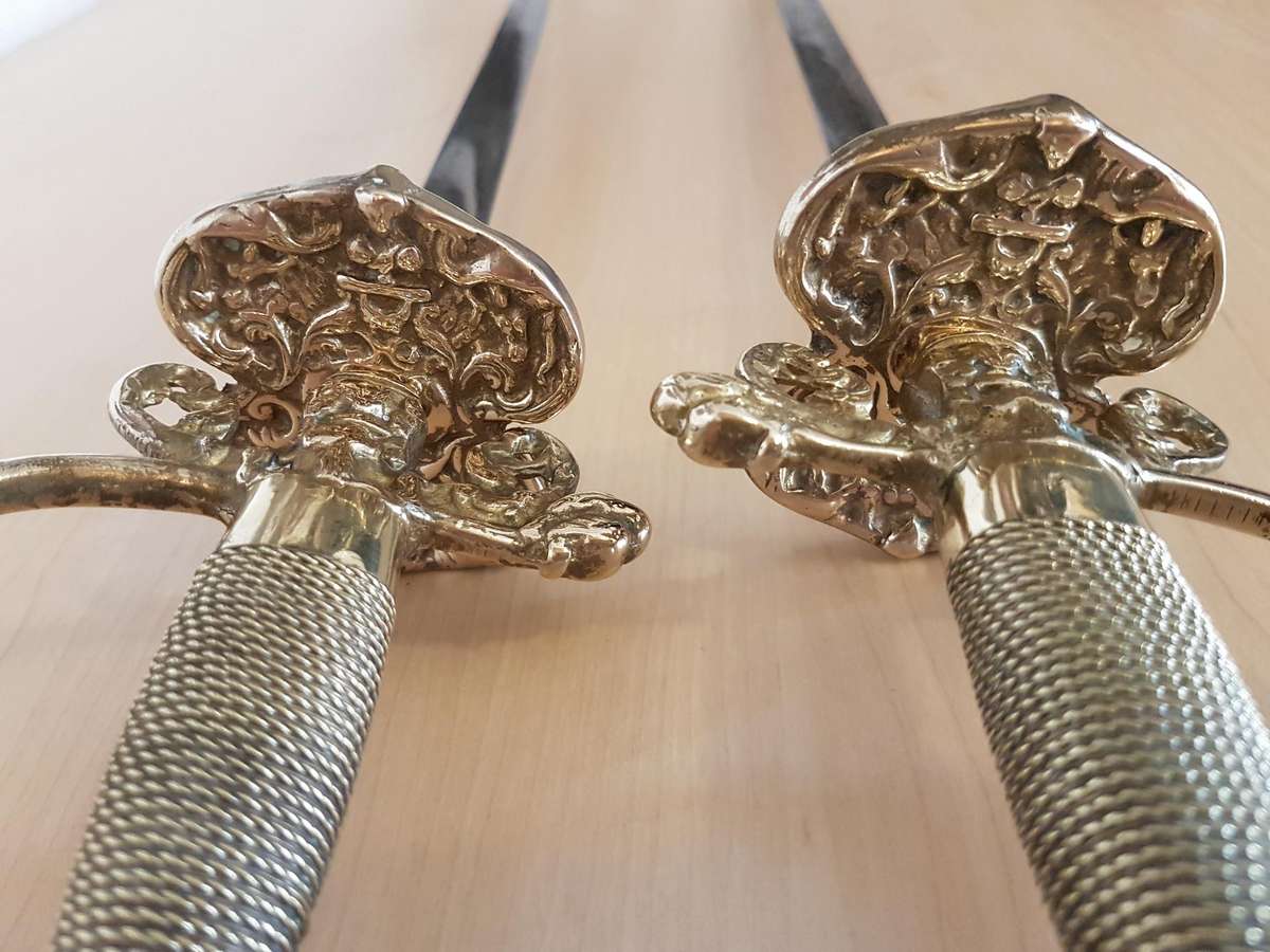 Extremely Rare Pair of 18th Century French Officer's Court Swords