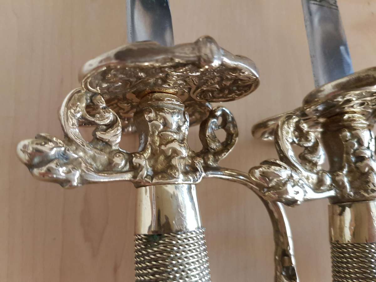 Extremely Rare Pair of 18th Century French Officer's Court Swords