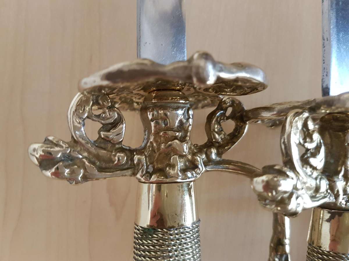 Extremely Rare Pair of 18th Century French Officer's Court Swords