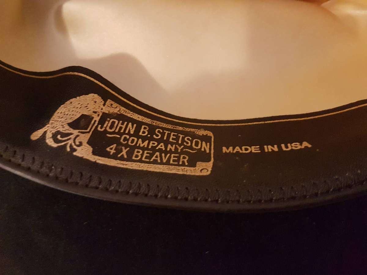Authentic Stetson Black Beaver Cowboy Hat Size 57