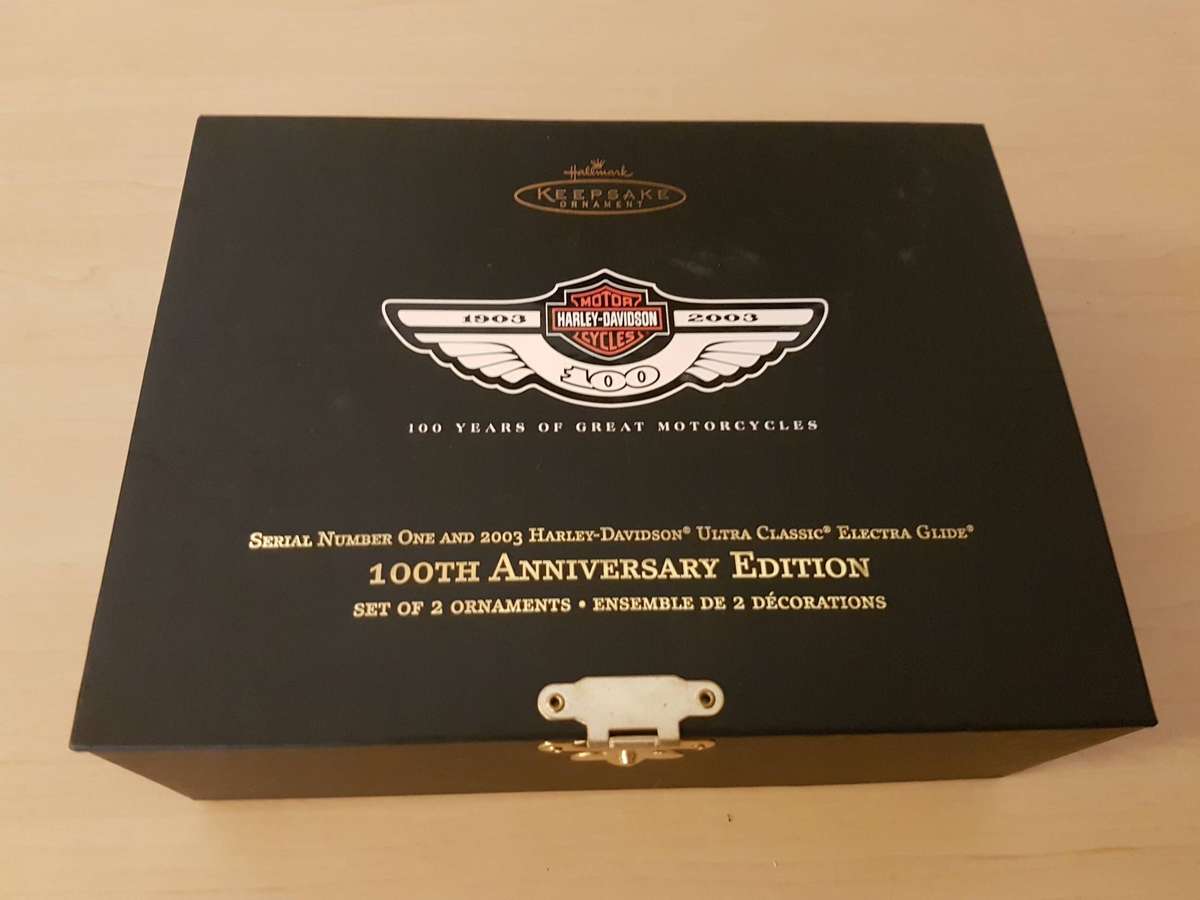 Harley Davidson Gift Box + 8 x Napkin Rings + 1906 Norway 2 Ore Coin