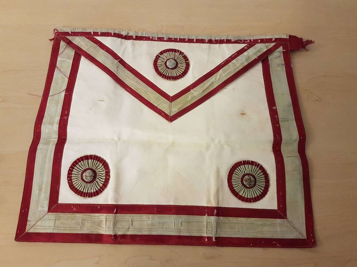 Masonic Regalia Incl Aprons, Gauntlets, Collars, Pins, Badges, Belt Buckle in 2 Leather Suitcases