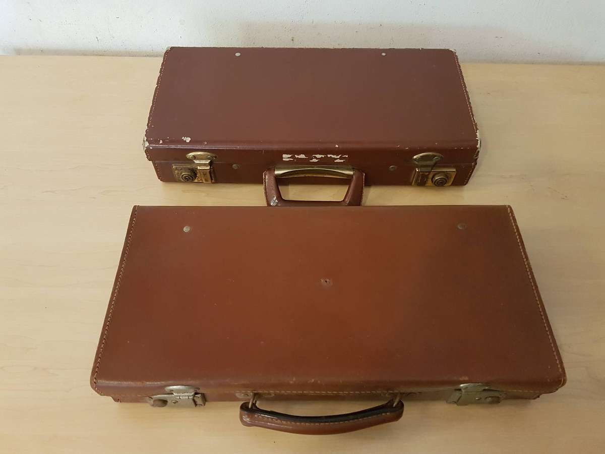 Masonic Regalia Incl Aprons, Gauntlets, Collars, Pins, Badges, Belt Buckle in 2 Leather Suitcases