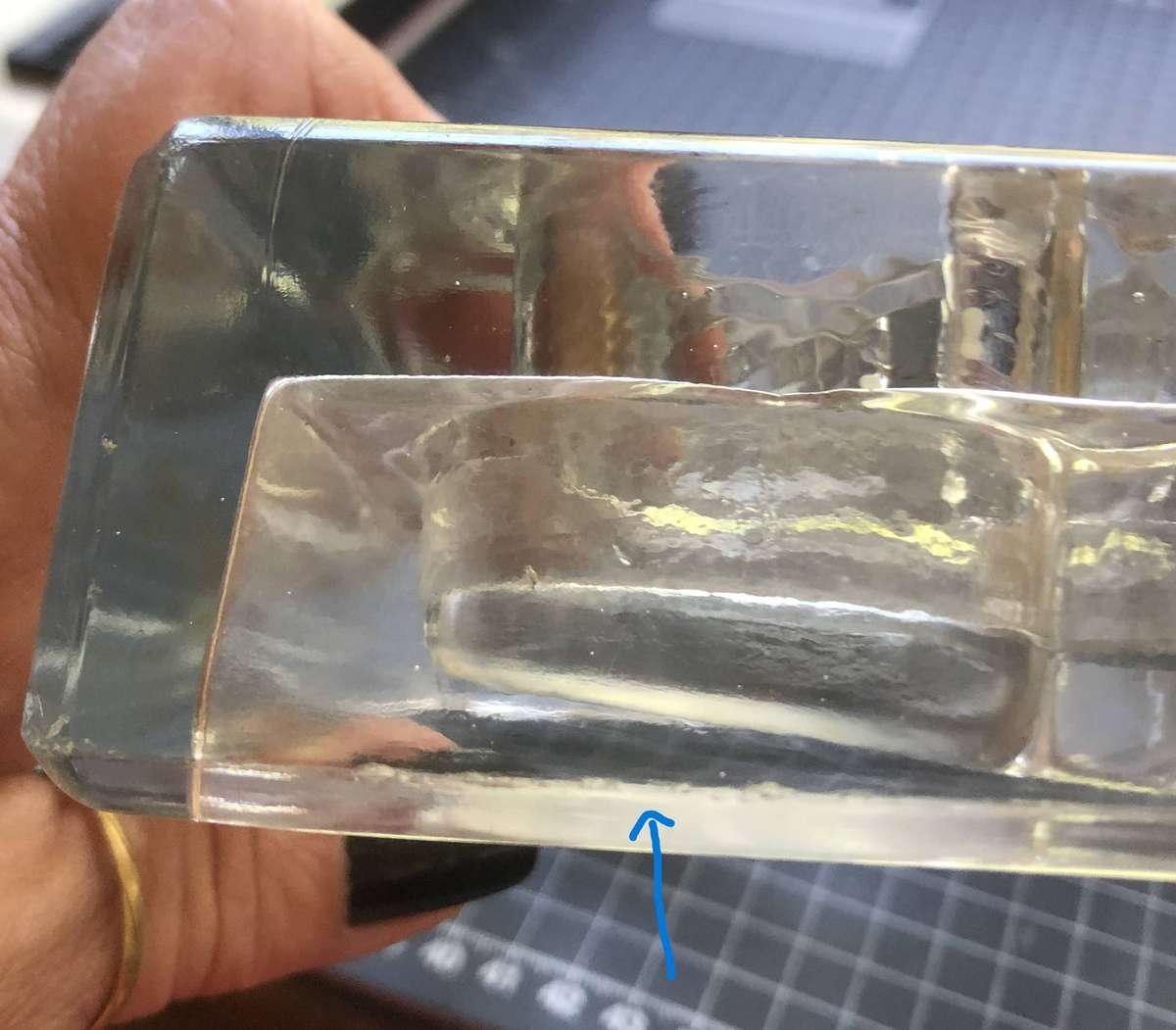 VINTAGE GLASS INKWELL AND PENHOLDER