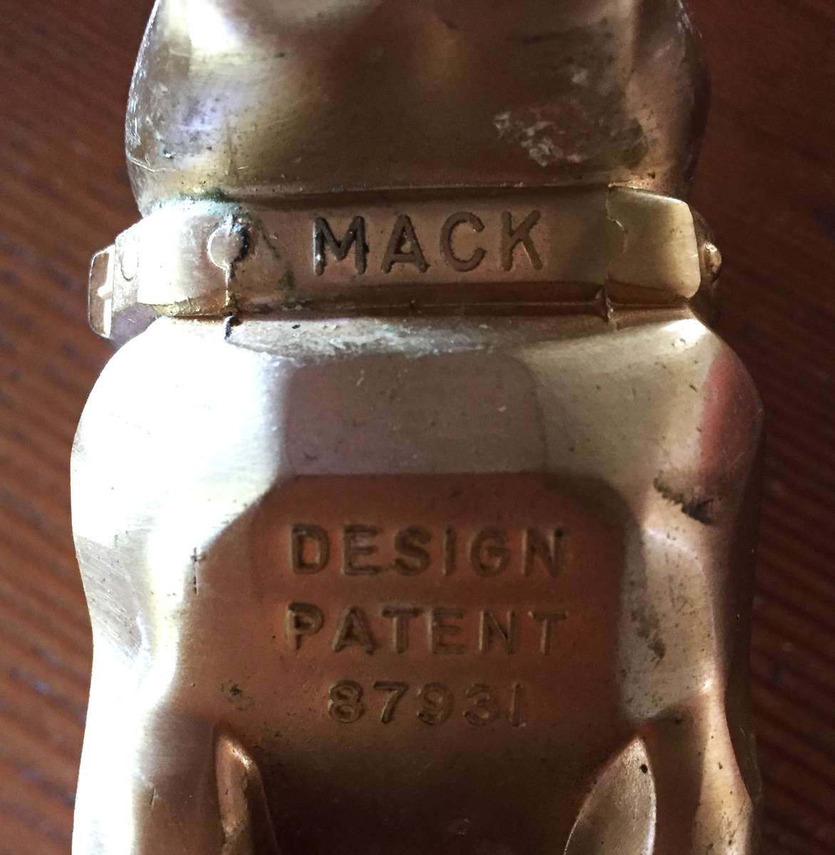 Original Mack Truck Bulldog Hood Emblem - Patent 87931