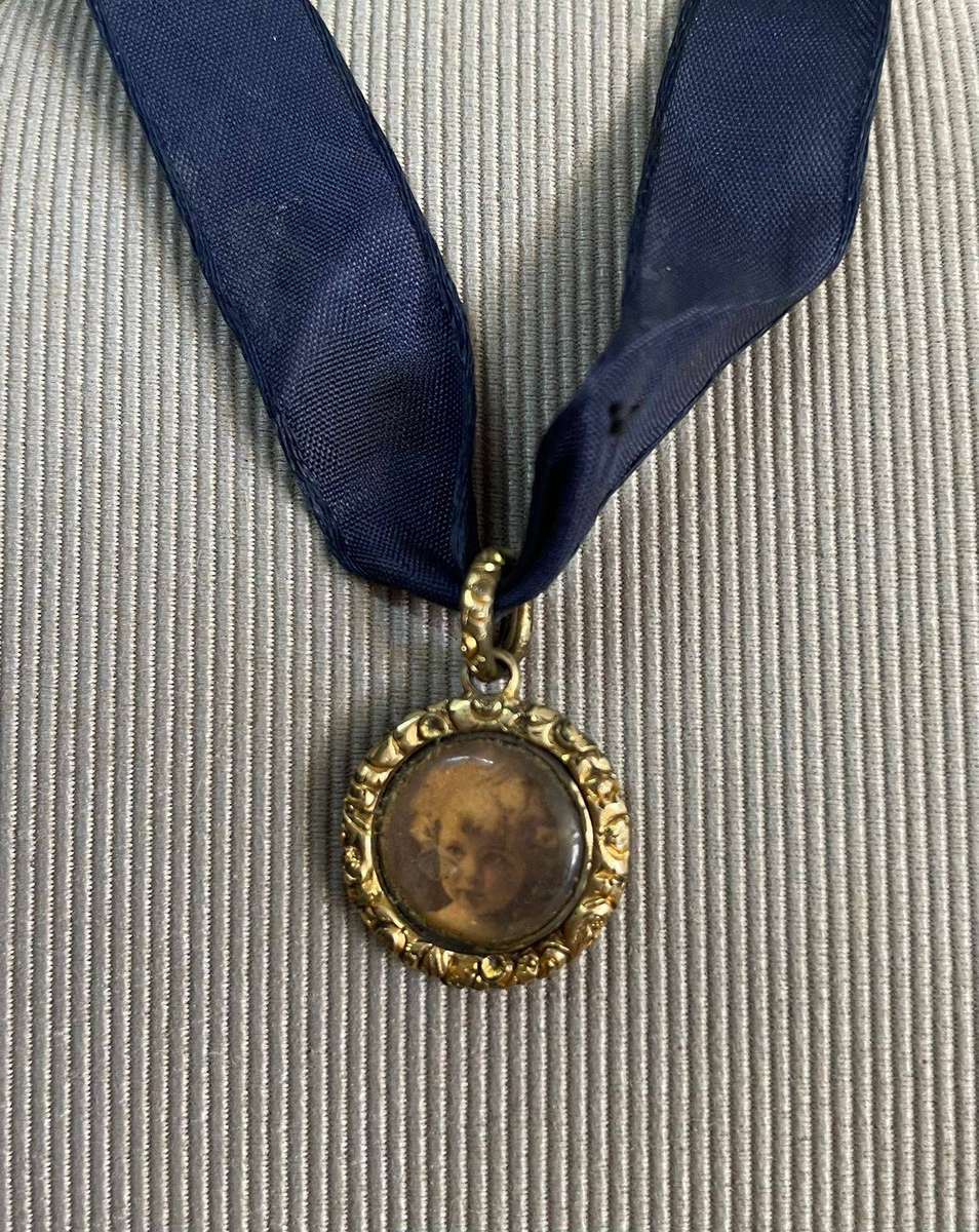 Antique Victorian Style Miniature Portrait Pendant