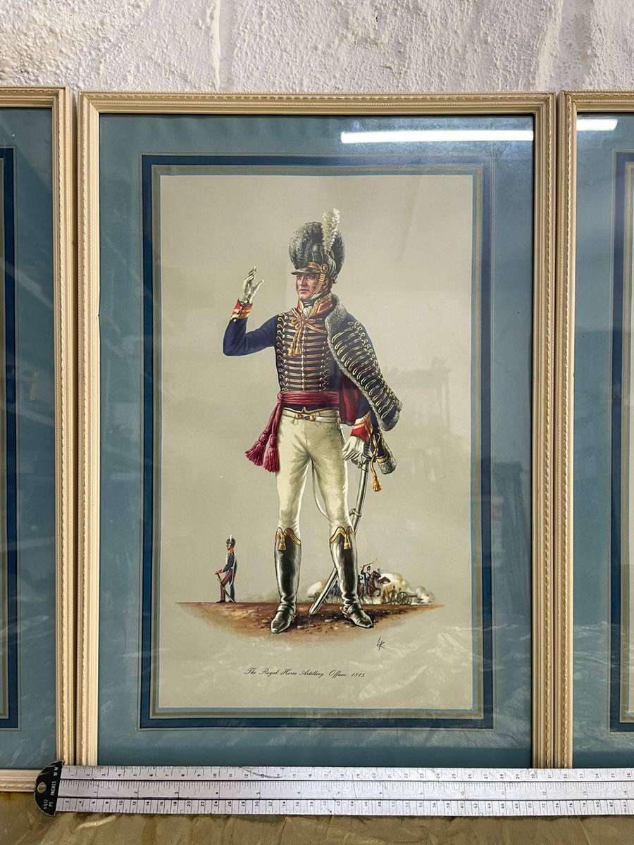 3x Set of Framed  Military Solider Prints