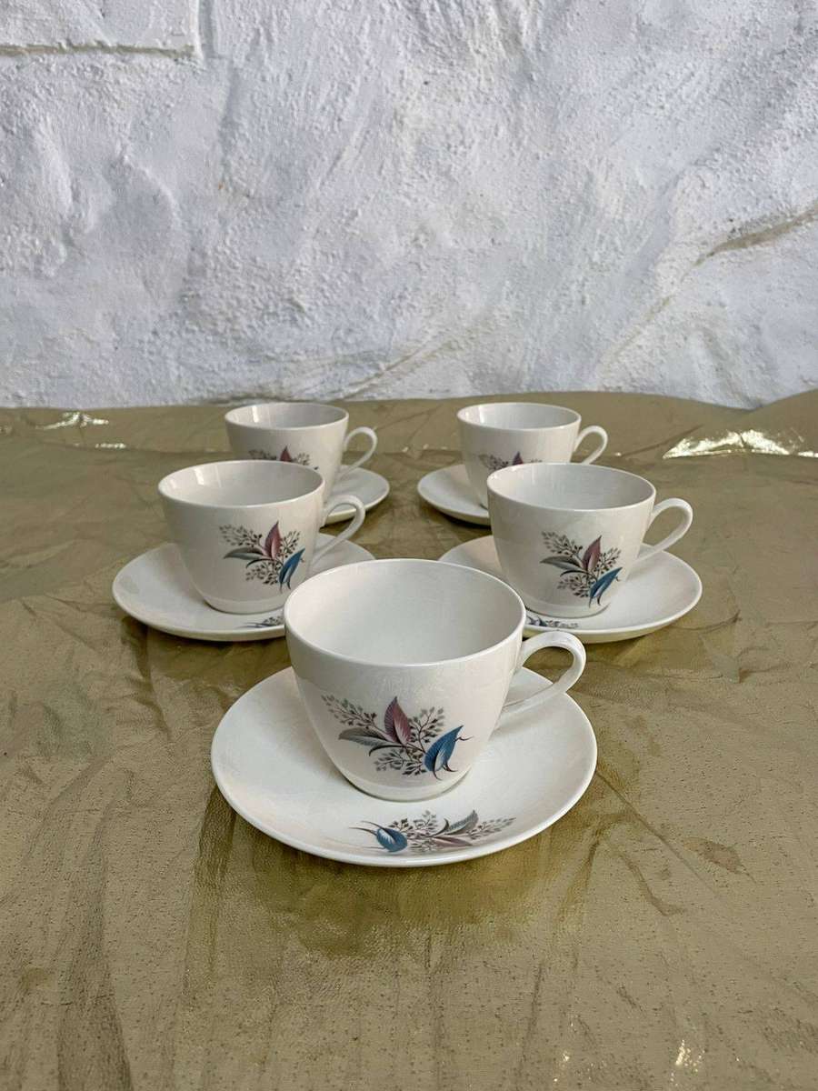 5x Duo Continental China Tea cups & Saucers