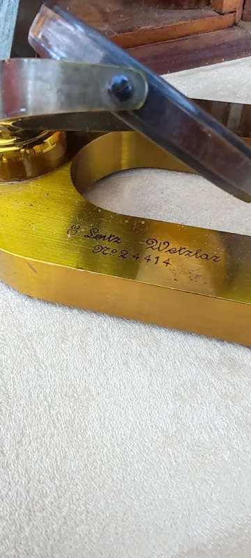 Stunning 19th century Solid brass E.Leitz Wetzlar German Microscope in Box No 24414