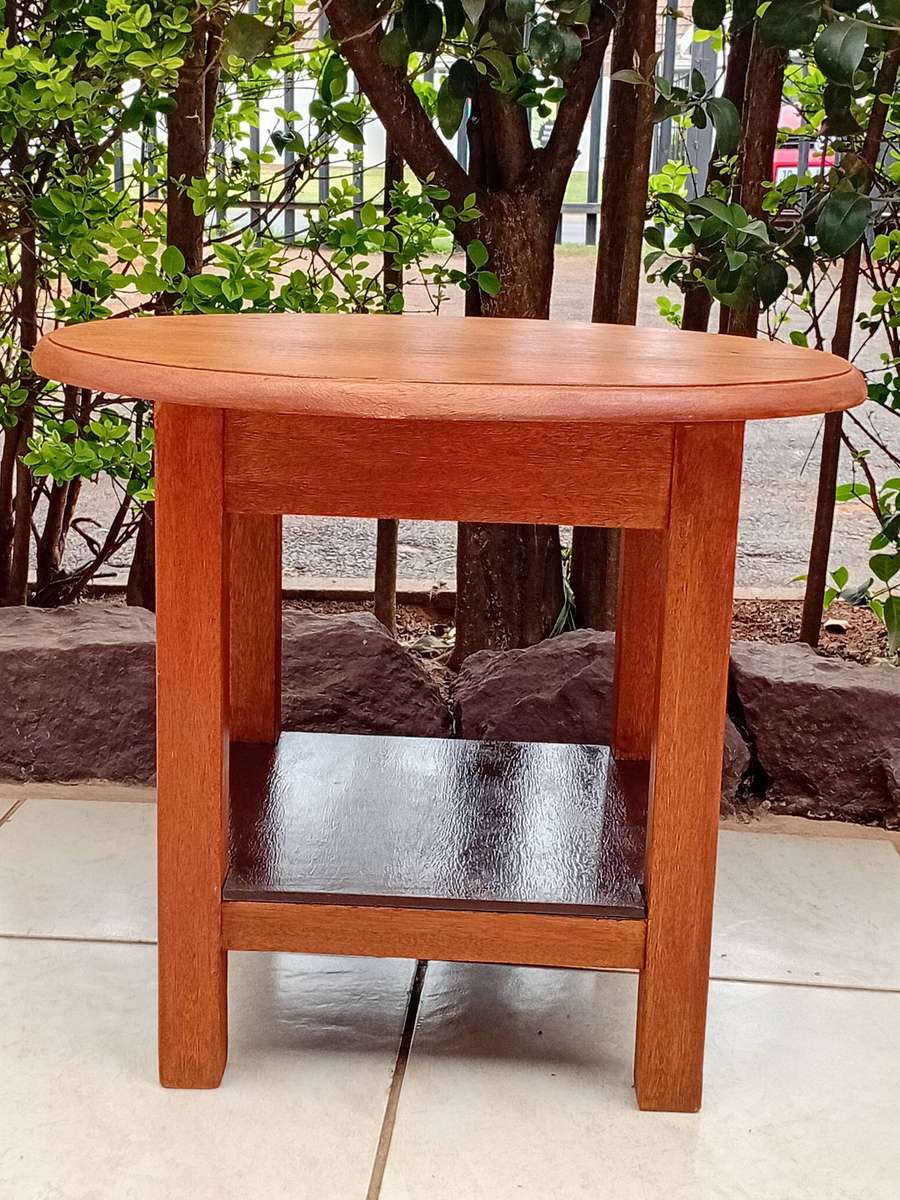 Lovely Solid wood Round Occasional Table with shelf