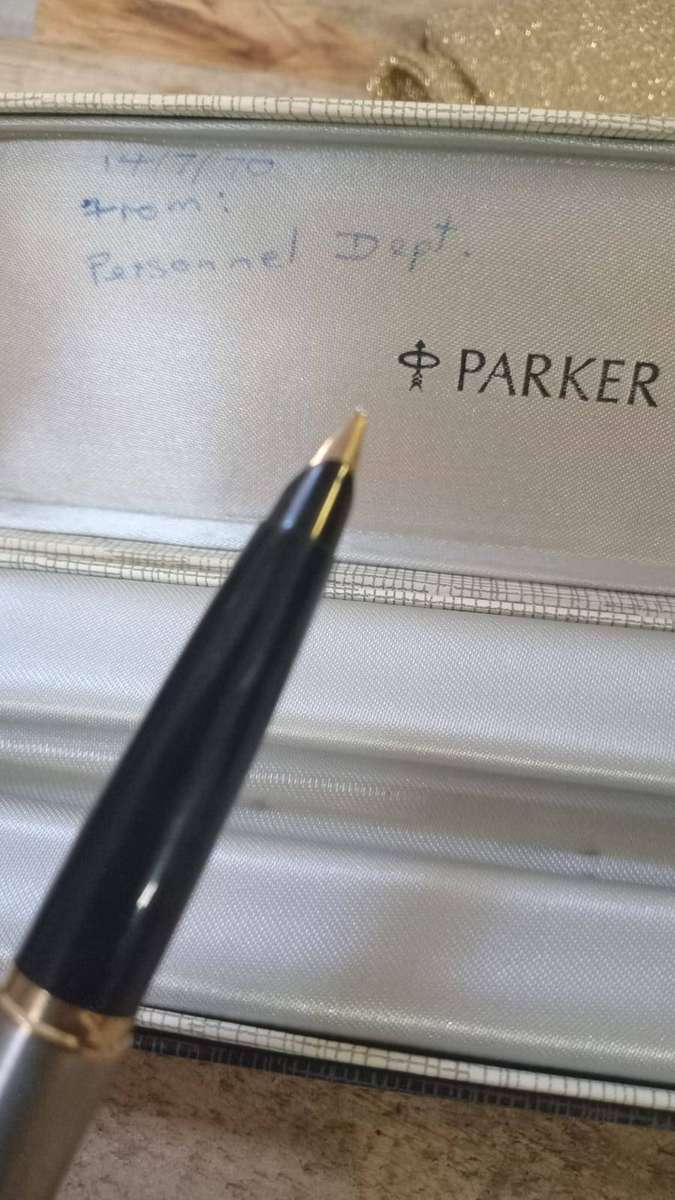 Pre-owned Parker Pen. Untested (no ink). Made in England. With original box.