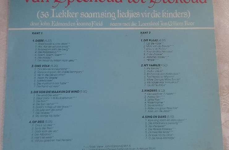 The Most Beautiful Afrikaans songs for kids LP. Songs we grew up with!