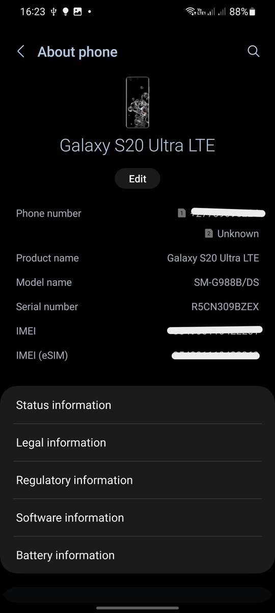 Samsung Galaxy S20 Ultra (128gb + 12gb)