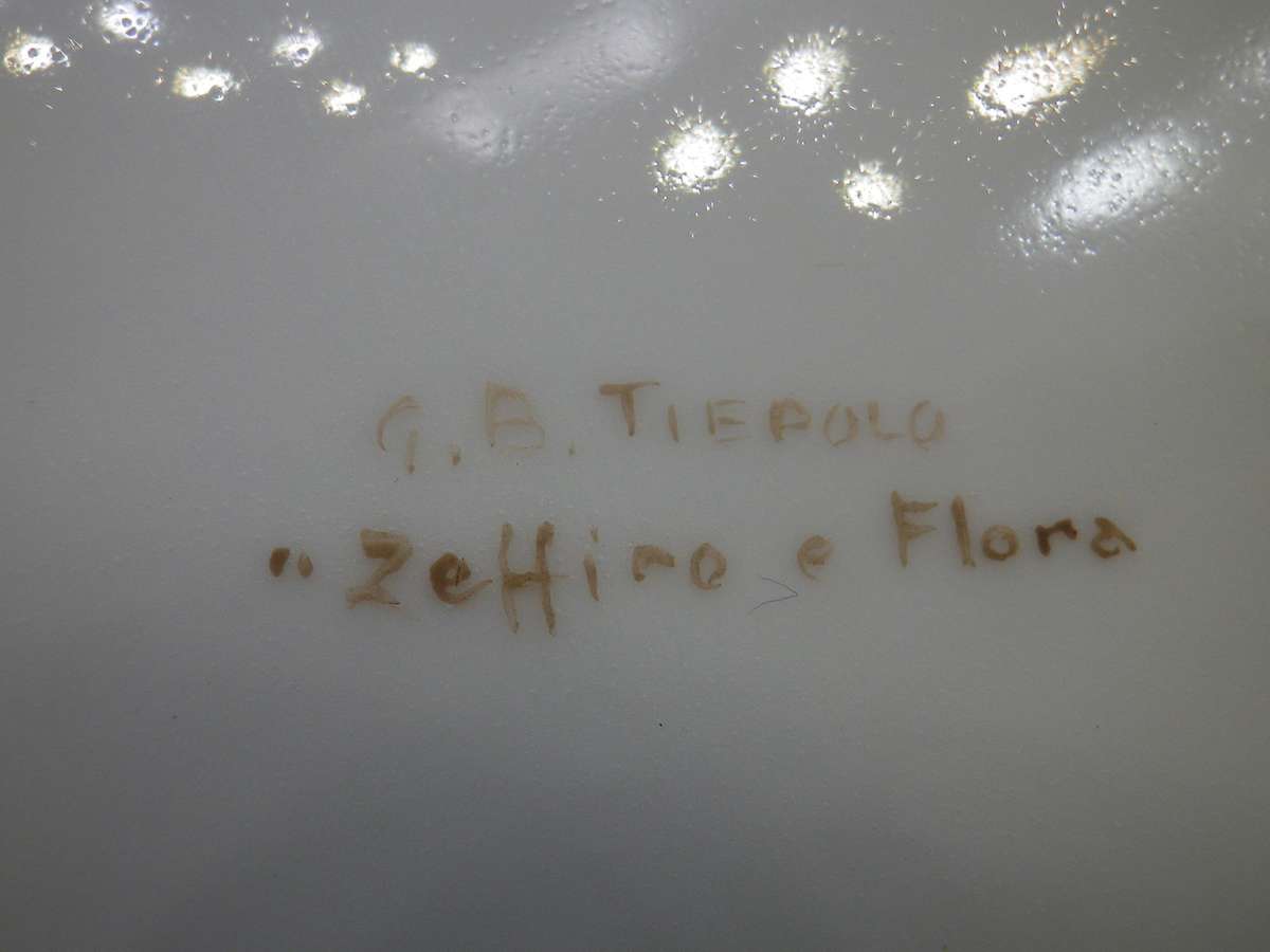 Beautiful Hand painted Display plate. Myth of 'Zeffiro & Flora' by Tiepolo. Chodziez Poland 24cm