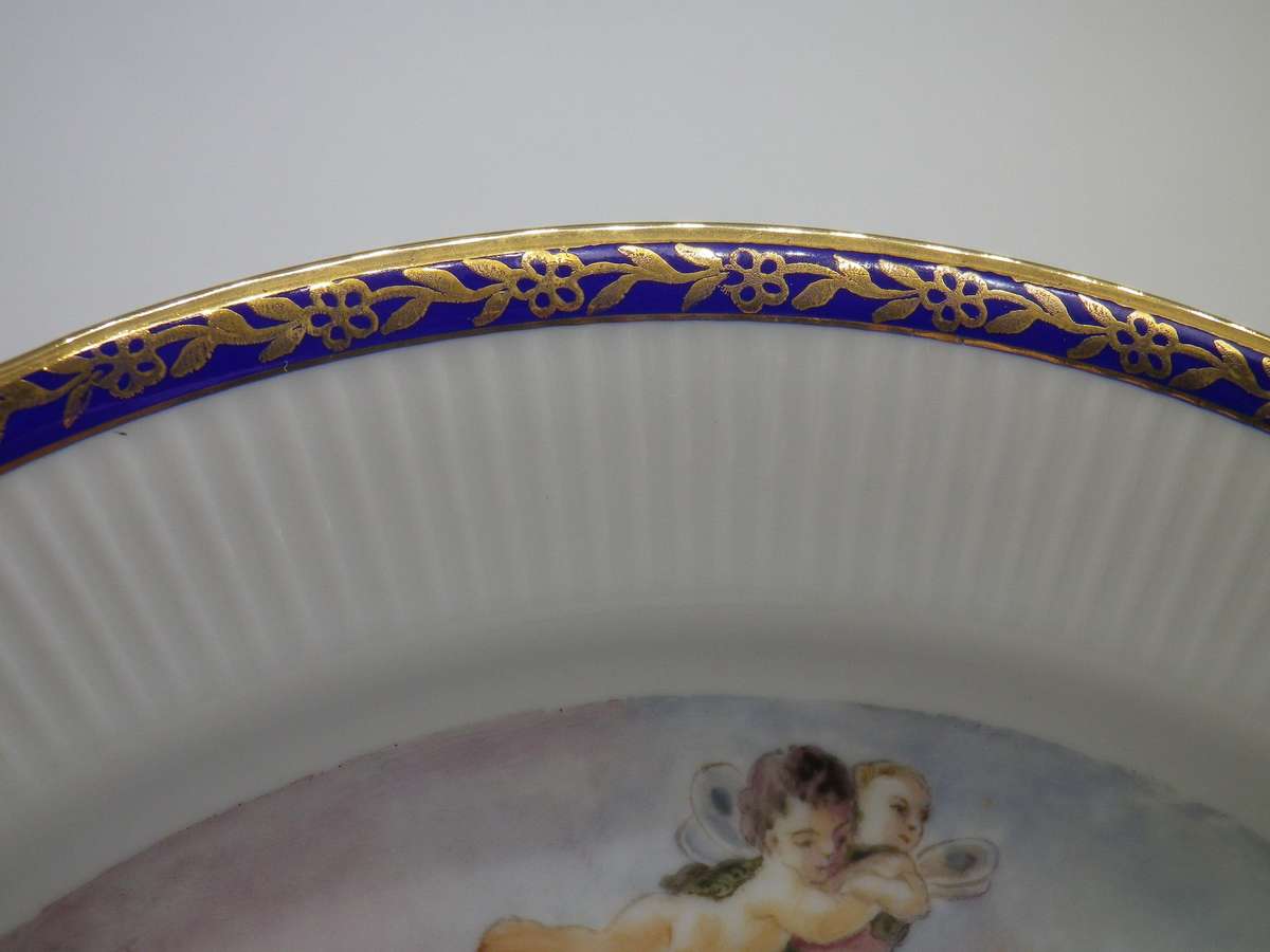 Beautiful Hand painted Display plate. Myth of 'Zeffiro & Flora' by Tiepolo. Chodziez Poland 24cm