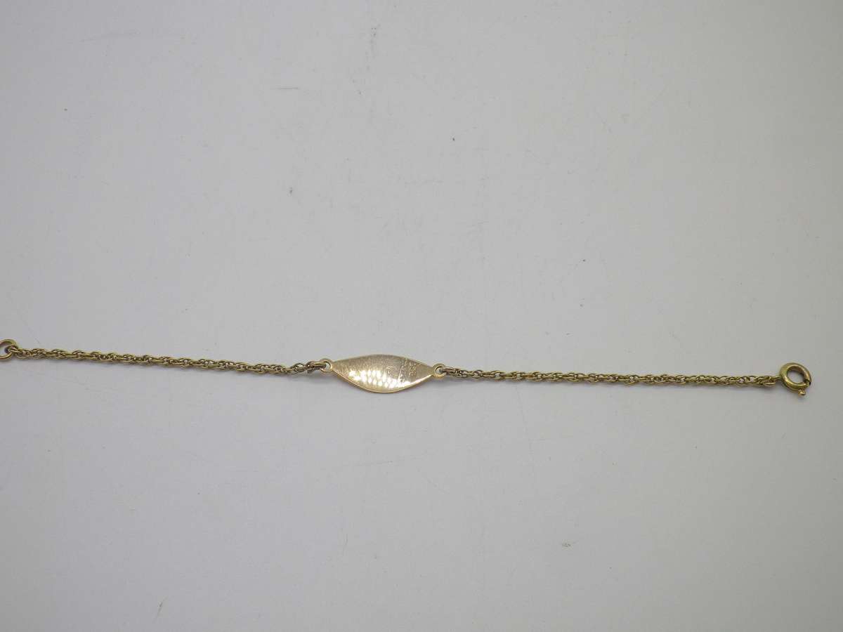 Vintage 9ct Gold Dainty Idenity Bracelet. 1.82 grams. cm long.