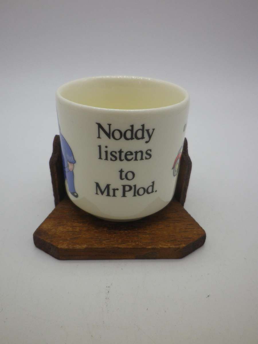 NODDY EGG CUP Fine Bone China. Royal Stafford, England. With wooden stand.