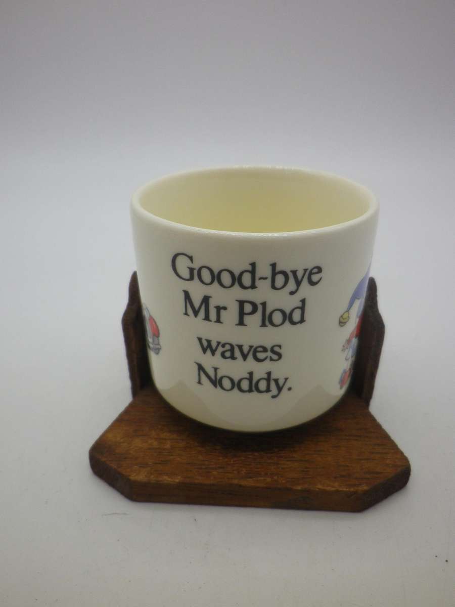 NODDY EGG CUP Fine Bone China. Royal Stafford, England. With wooden stand.