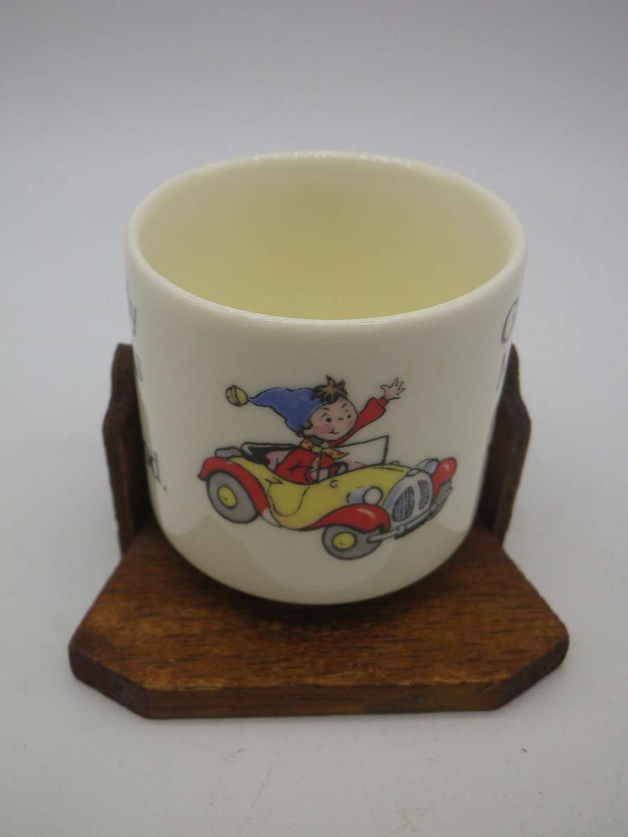 NODDY EGG CUP Fine Bone China. Royal Stafford, England. With wooden stand.