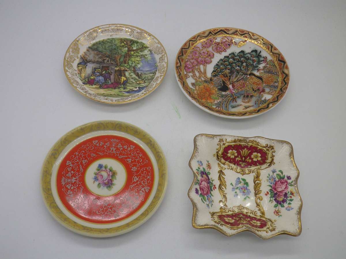 Quartet of Pretty Vintage Pin Trays Rosenthal, Chinese, Midwinter & James Kent.