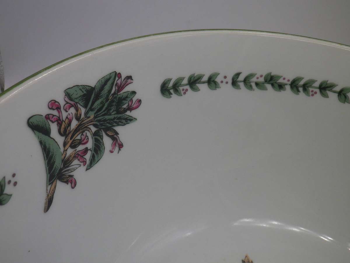 Huge Vintage Wiesenthal Germany Salad bowl. "SAGE" HERB GARDEN. Microwave & dishwasher safe. 36x16cm