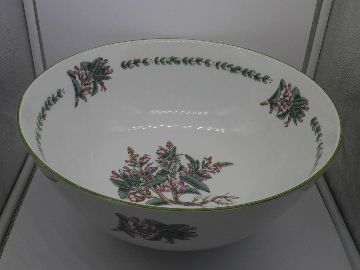 Huge Vintage Wiesenthal Germany Salad bowl. "SAGE" HERB GARDEN. Microwave & dishwasher safe. 36x16cm