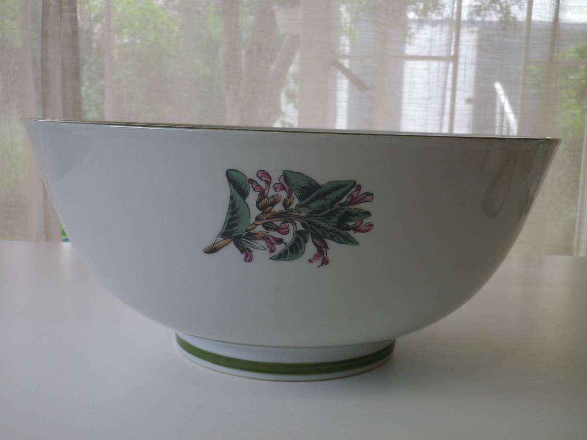 Huge Vintage Wiesenthal Germany Salad bowl. "SAGE" HERB GARDEN. Microwave & dishwasher safe. 36x16cm