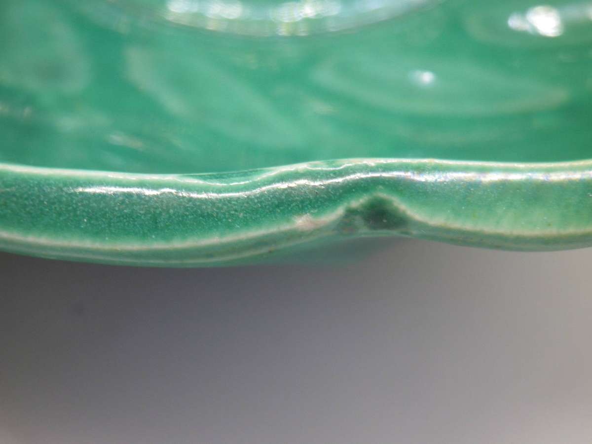 Vintage Mid Century Lucia Ware green round bowl. No 6406 20.5cm