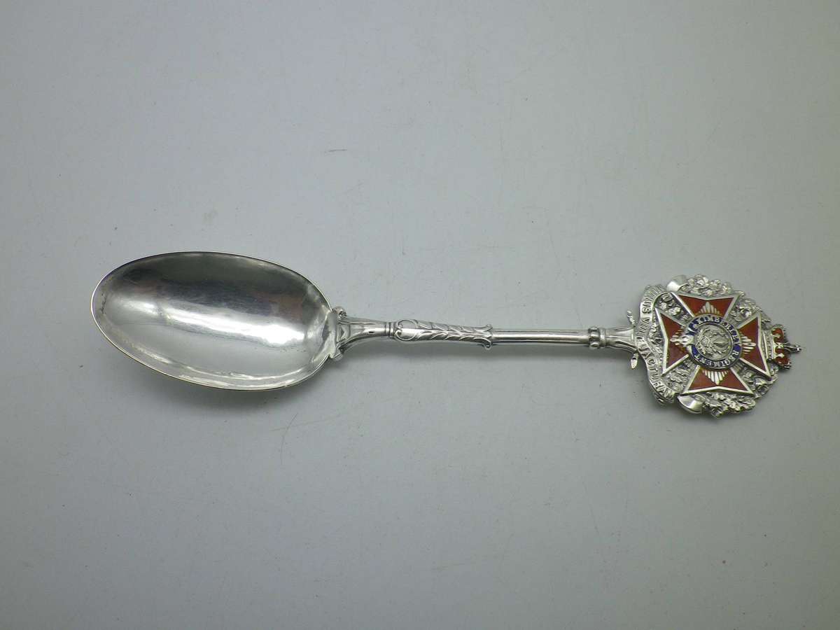 Crested Hallmarked Silver Spoon. Kimberley Regiment. Birmingham, 1945. 13.3 cm 24g