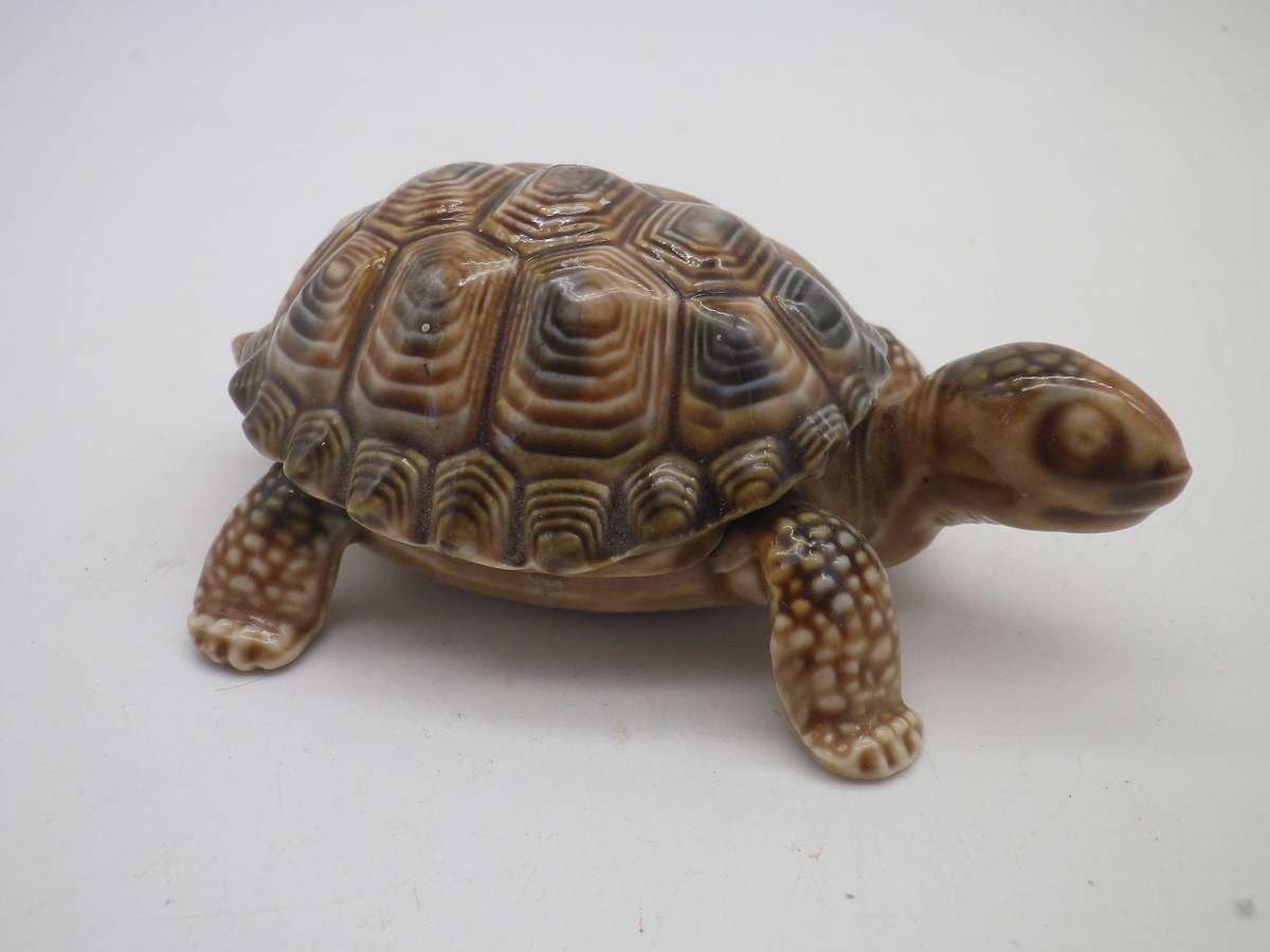 WADE Tortoise lidded porcelain trinket pot. 10 x7cm. Collectable!
