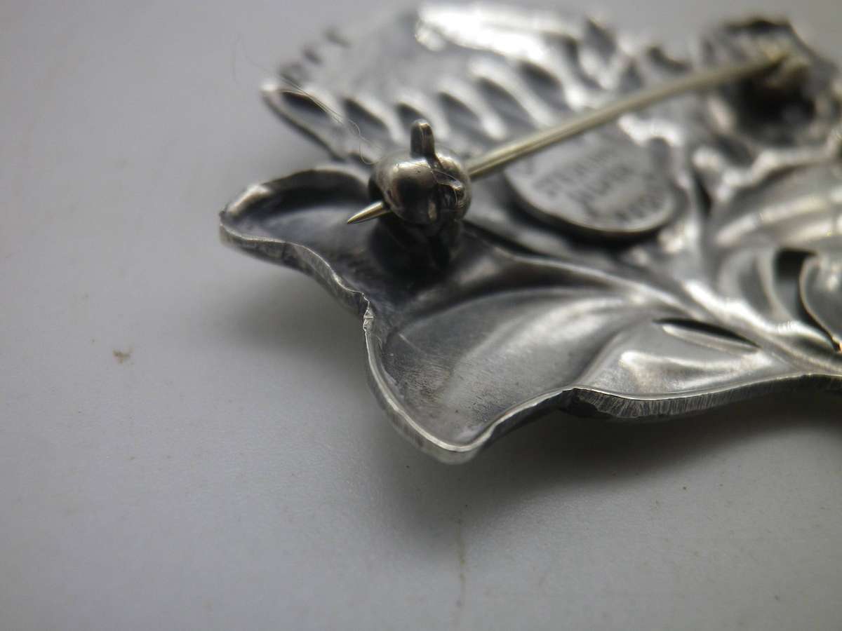 Vintage Sterling Silver Protea Brooch by SA Designer Carina. 4x3.5cm. 6.71g