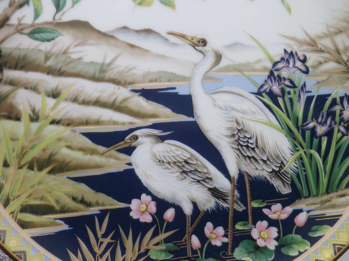 FOUR Japanese Matsubara Nobuo Porcelain Hand Painted Vintage Plates. Danbury Mint 20cm