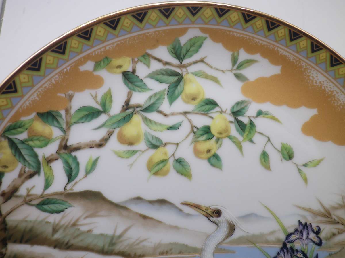 FOUR Japanese Matsubara Nobuo Porcelain Hand Painted Vintage Plates. Danbury Mint 20cm