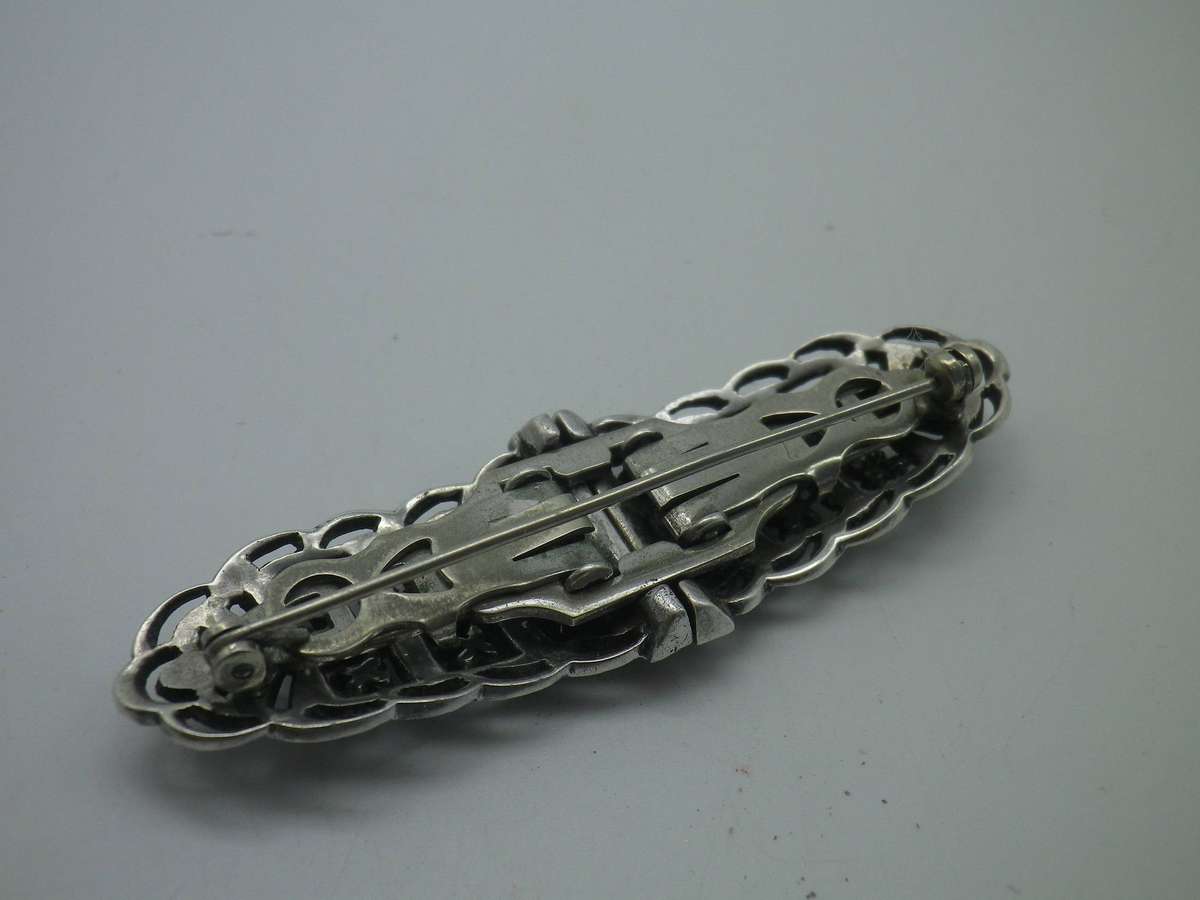 ART DECO c1930s Marcasite Duet Brooch and Dress clip. 4 x 2cm