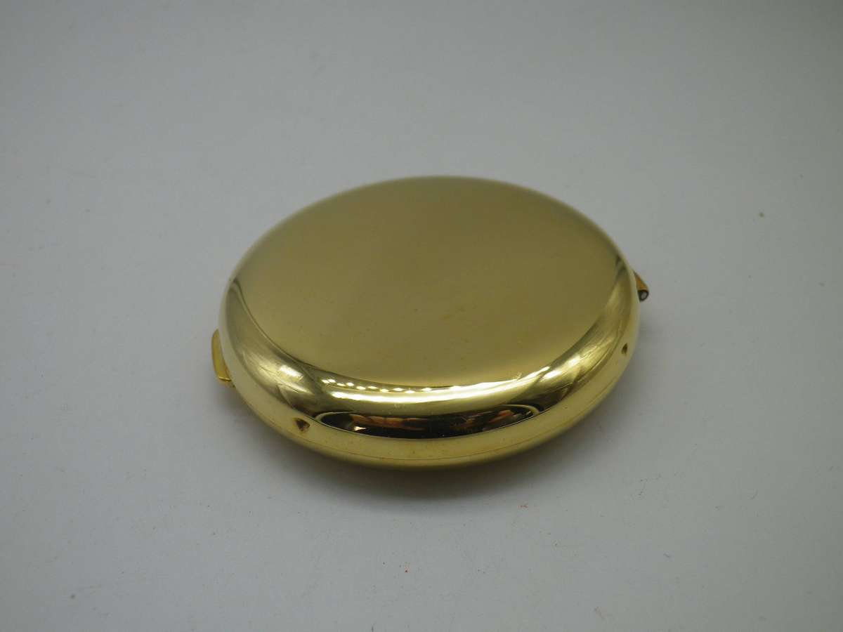 Vintage Gold Tone double pocket mirror. Good Quality. One side magnifying. 6cm