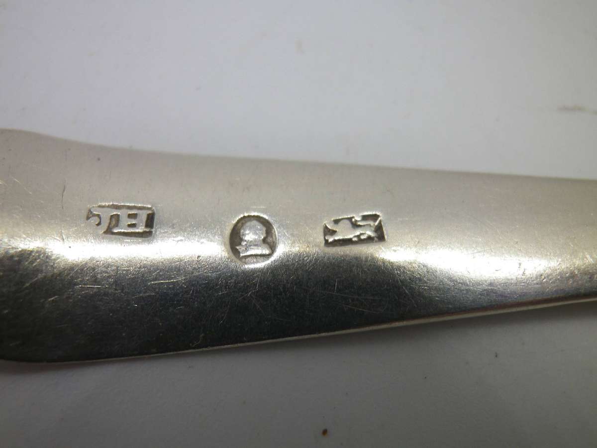 Rare George III 1786-1821 Hallmarked Sterling Silver teaspoon. Joseph Hicks Exeter 13cm 14.2g
