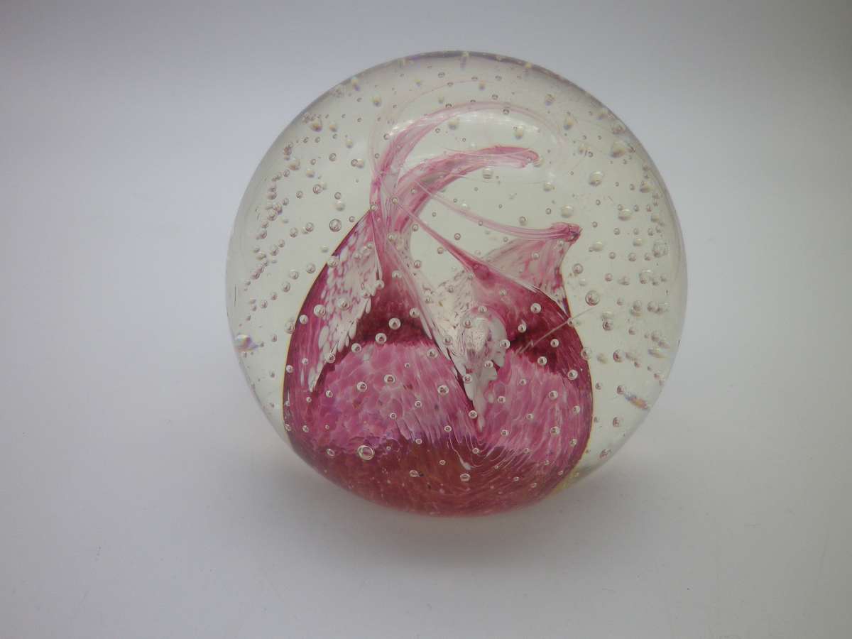 Vintage CAITHNESS, Scotland Glass Paper Weight "CAULDRON"