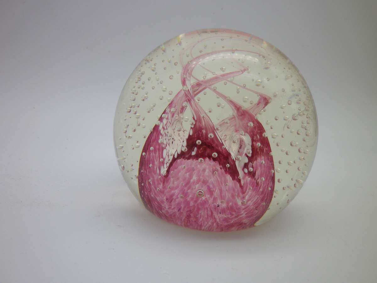 Vintage CAITHNESS, Scotland Glass Paper Weight "CAULDRON"