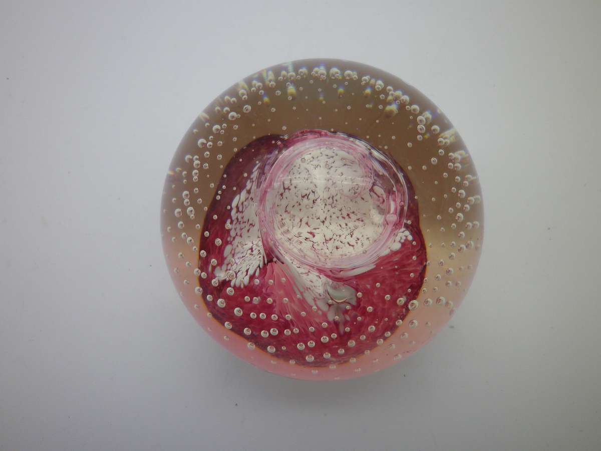 Vintage CAITHNESS, Scotland Glass Paper Weight "CAULDRON"