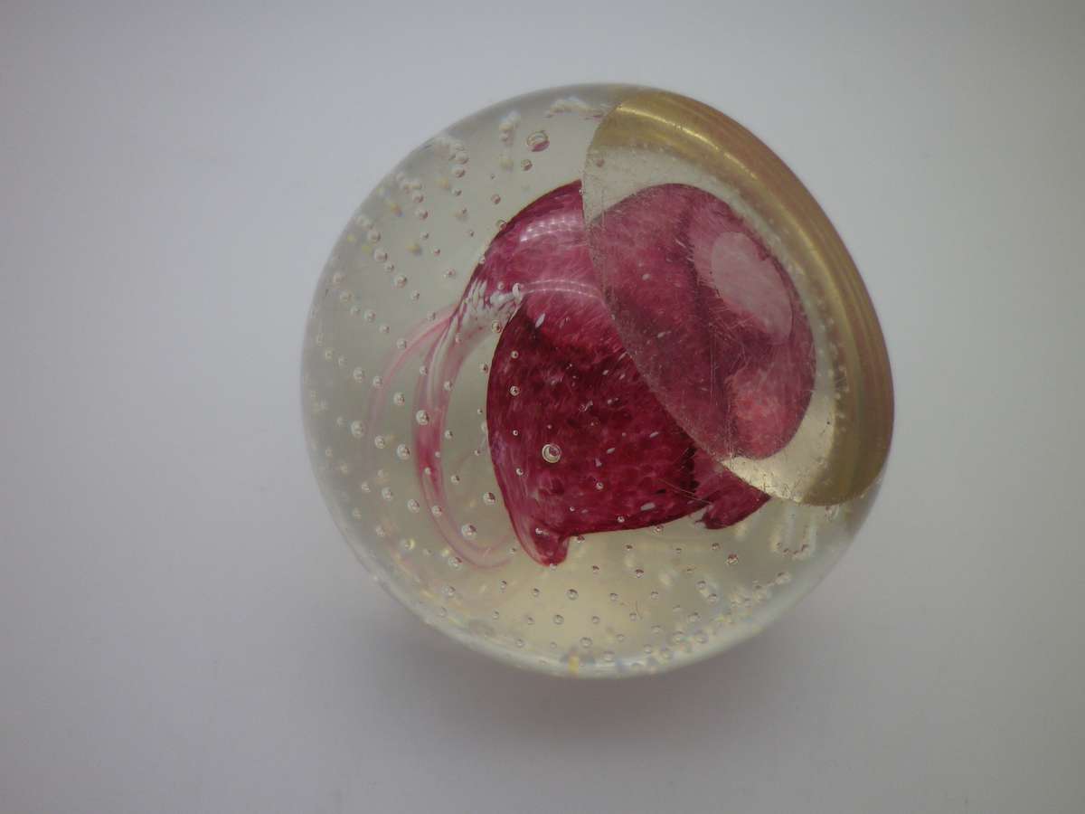 Vintage CAITHNESS, Scotland Glass Paper Weight "CAULDRON"