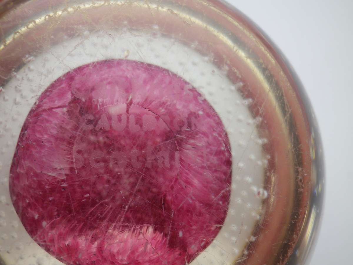 Vintage CAITHNESS, Scotland Glass Paper Weight "CAULDRON"