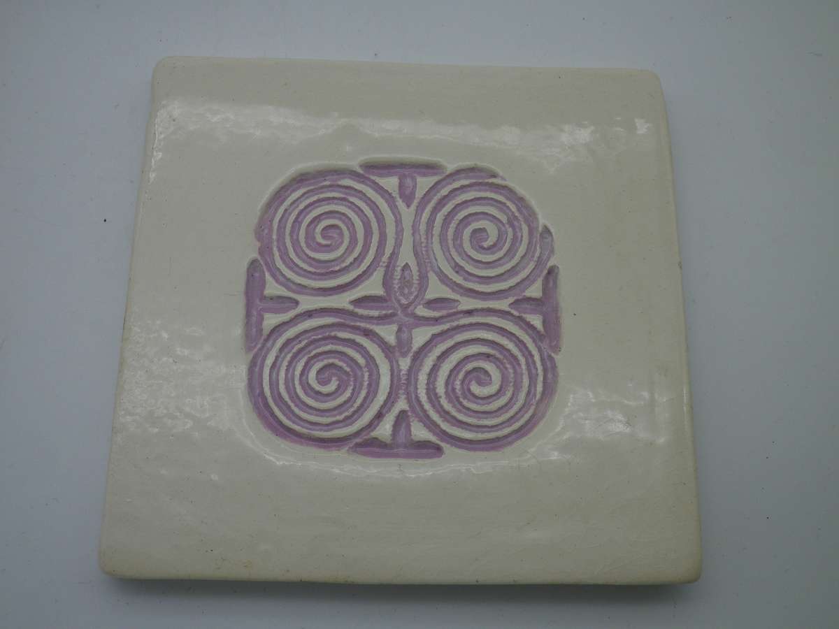 FOR LOUISE ONLY PLEASE!! EIGHT Hand Made 10cm square glazed ceramic tiles. Lovely!